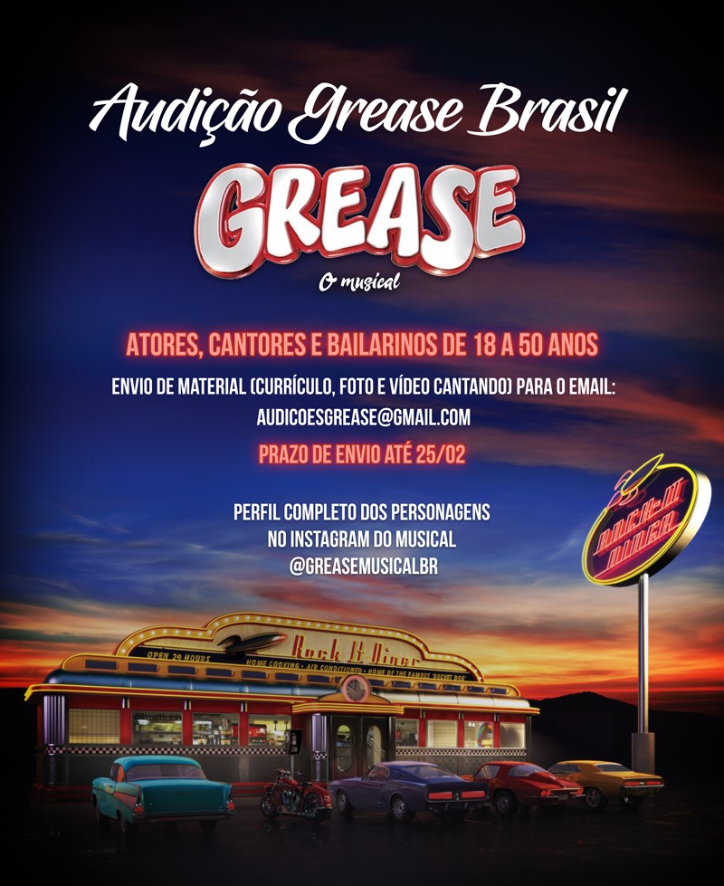 Você tem talento? Grease, o Musical, chega ao Brasil com audições abertas